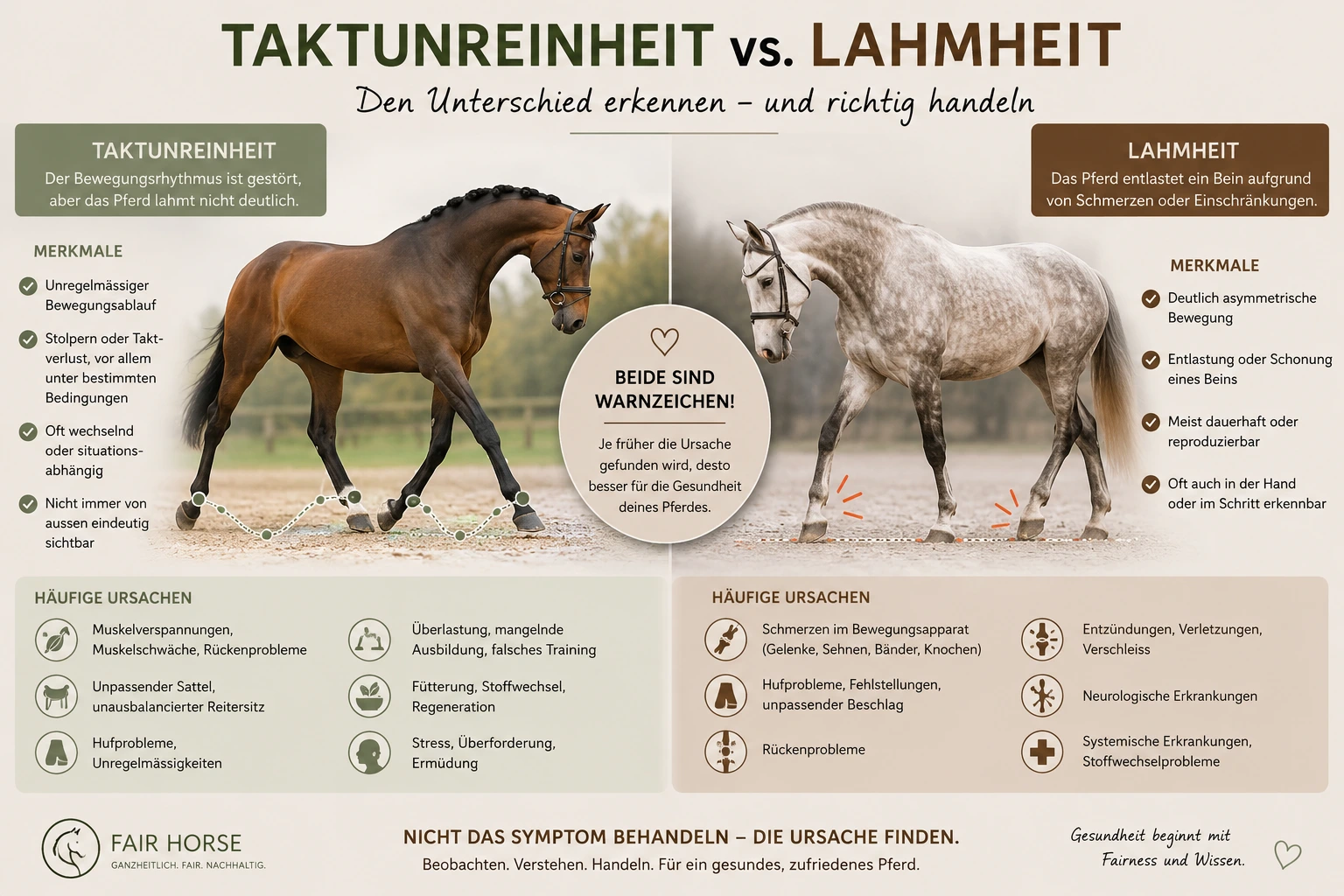 Schema Taktunreinheit vs. Lahmheit, FAIRHORSE.ch